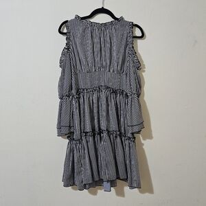 Maje Radise Cold-Shoulder Striped Dress